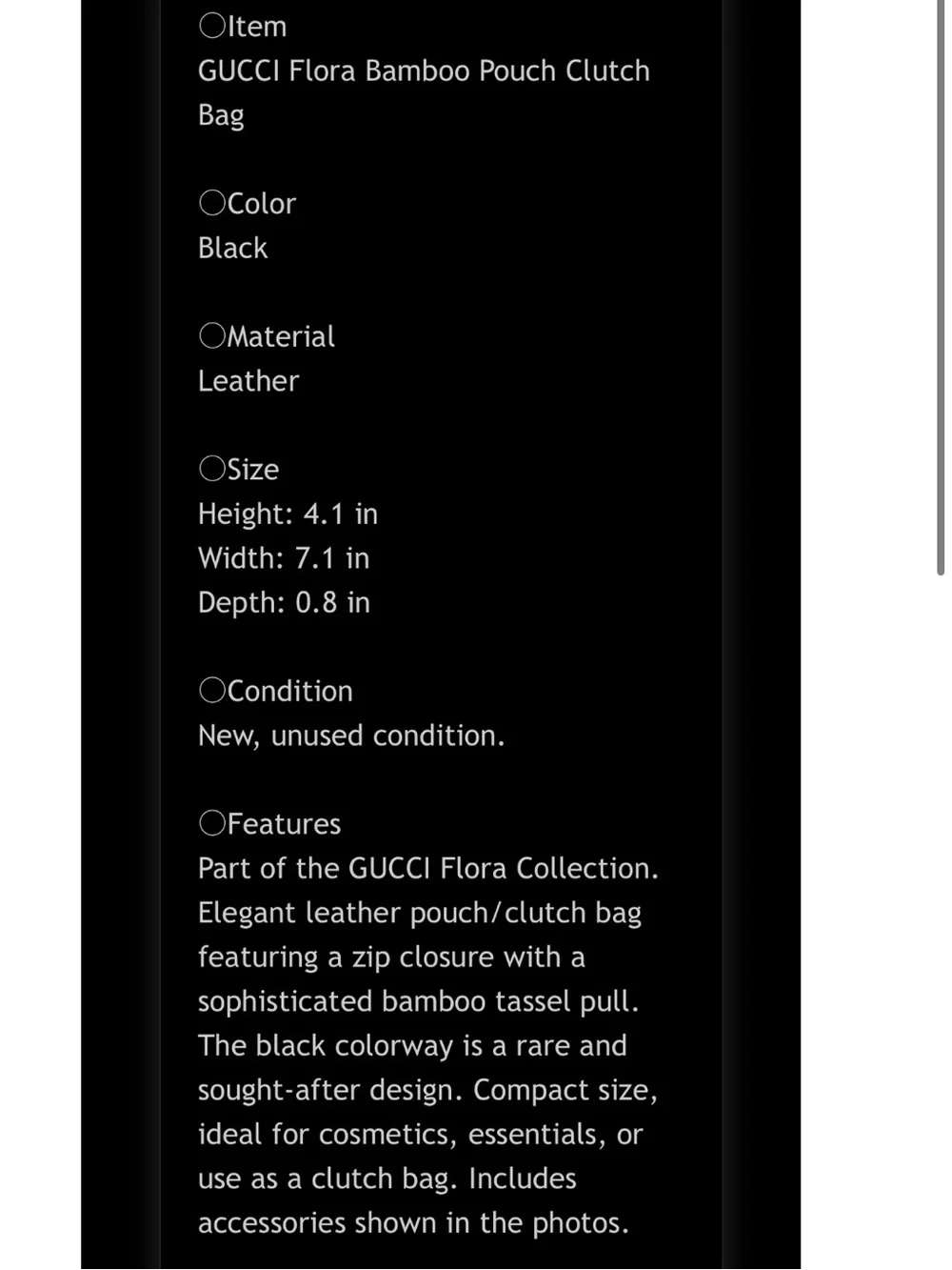 Gucci Black Floral Zip Clutch